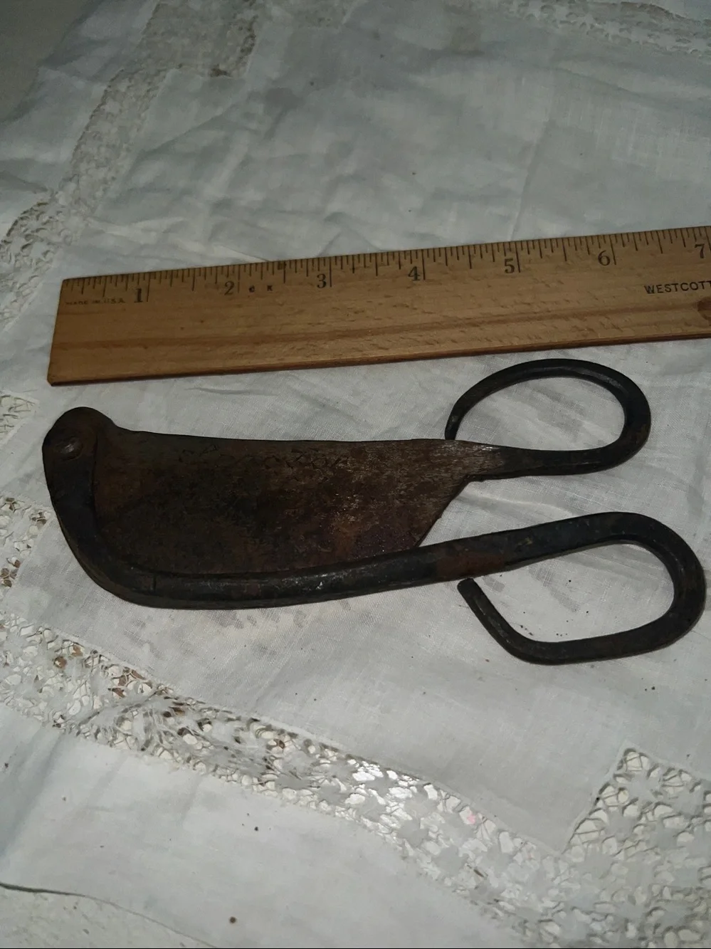 Antique hand forged signed Betel nut cutter